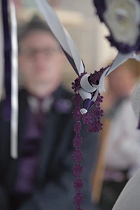 The tied knot from a handfasting ceremony